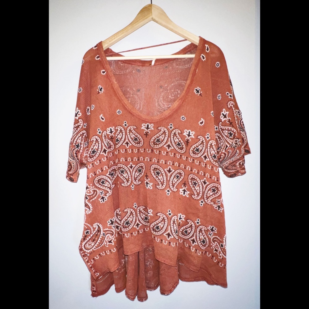 Free People Paisley Cotton Top